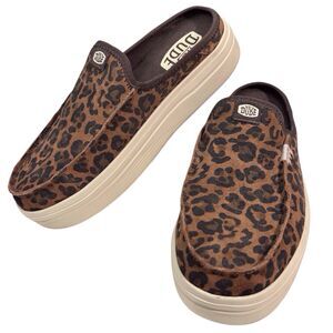 Hey Dude Austin Lift Classic Mules Women's 10 Brown Leopard Shoes Comfort Casual